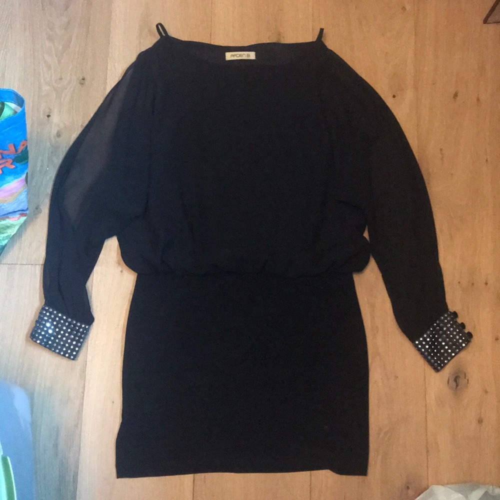 Long Sleeved black mini dress